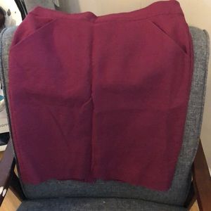 J Crew Burgundy Cotton Skirt